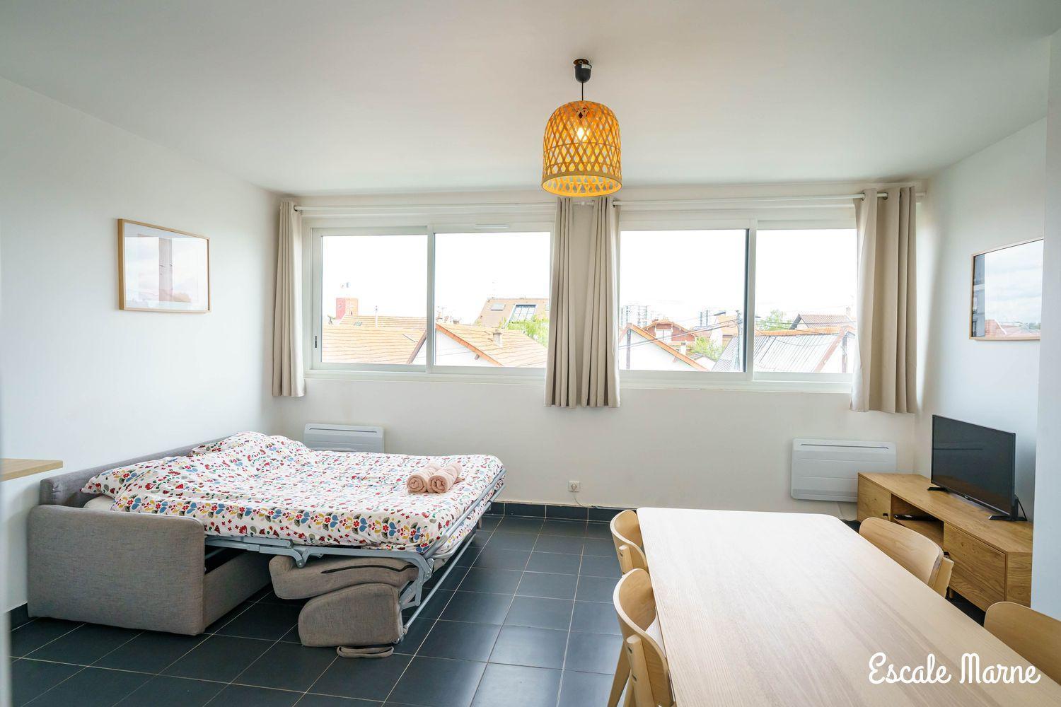 Escale-Marne Fr - 101 - Free Parking - Free Luggage Storage - All Equipped - Linen Included - Washing Machine - Luxury Eve Sleep Mattress 160X200 - 10Mn Walk Metro 8 - Rer A - Panoramic View - From 1 To 4 Guests Maisons-Alfort Buitenkant foto